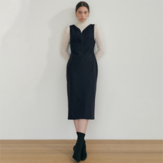 블랭크공삼 wool silhouette dress