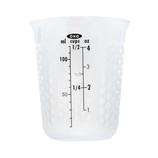 OXO 矽膠軟質量杯, ml/cups/oz 刻度標示, 120ml, 1個, 半透明