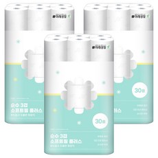 미래생활 순수 3겹 소프트필 플러스 고급롤화장지, 25m, 30롤, 3세트