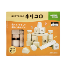 WOODY PUDDY 敲擊玩具，天然實木，15個入木箱, 1盒