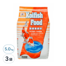 AQUAFUN 水之樂 錦鯉魚飼料, 5kg, 浮水特性飼料, 營養完全吸收, 3袋