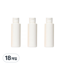 더자카 베이직 똑딱 공병 100ml, 18개입, 화이트