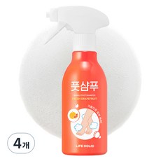 라이프홀릭 버블 풋샴푸 프레시자몽, 1개입, 4개, 400ml