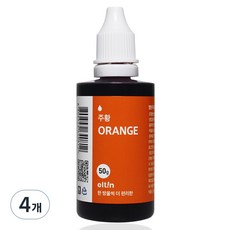 엘틴 푸드칼라 진한 주황, 50g, 4개