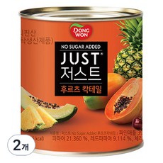 동원 JUST 저스트 노슈가 후르츠 칵테일 통조림, 2개, 822g