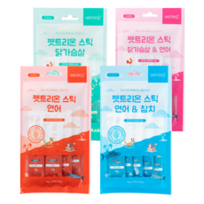 펫트리온 반려동물 스틱 4종 x 50g 세트, 닭가슴살맛, 닭가슴살 + 연어 혼합맛, 연어맛, 연어 + 참치 혼합맛, 1세트