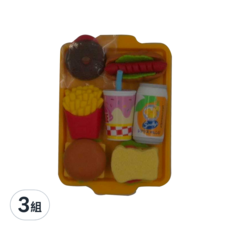 Iwako 造型橡皮擦 漢堡店 Set, 食物造型橡皮擦, 3組