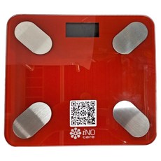 iNO care 藍芽智慧體重計 CD 850 藍芽4.0 260x290x23mm LCD 3Kg-180Kg 高強度鋼化玻璃, CD-850, 紅色, 1個