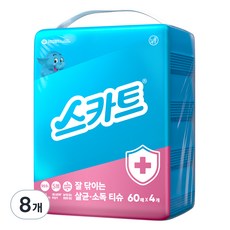 스카트 잘닦이는 살균 소독 티슈 60p, 2개