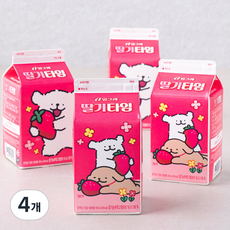 빙그레 딸기타임 가공유, 2L, 4개