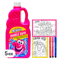 미스터버블 대용량 오리지널 버블바스 거품목욕제 + 색칠놀이 5종 세트 딸기향, 1060ml, 5세트