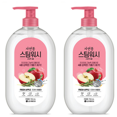 자연퐁 스팀워시 4X 주방세제 애플향, 750ml, 2개