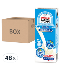 光泉 低脂高鈣牛乳, 24入, 乳含量50%以上, 200ml, 48入