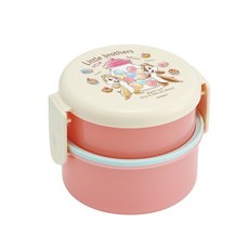 스케이터 칩앤데일 써클 2단 도시락 + 포크 ONWR1, 혼합색상, 1개