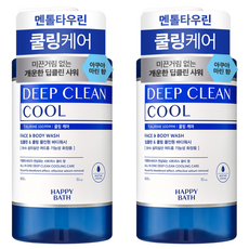 해피바스 딥클린 멘톨 쿨링 케어 올인원 바디워시 시트러스 쏠티향, 900g, 2개