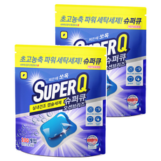 갓성비 슈퍼큐 오션브리즈 실내건조 캡슐세제, 100개입, 2개 100개입, 2개
