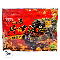 太珍香 小農片烤海苔，椒鹽口味，酥脆烤海苔片，全素, 30g, 3包