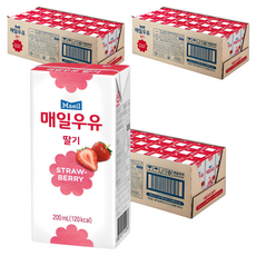 매일유업 멸균우유 딸기, 200ml, 72개