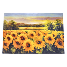 藝術無框畫, 無框畫 居家裝飾 大型掛畫 單幅式 60x40cm-向日葵圖 1入, 60 x 40cm, 向日葵園