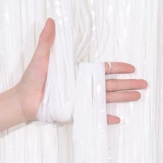 Eumes 派對裝飾裝飾流蘇派對窗簾, 有光澤的白色, 5個