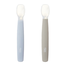tgm 白金矽膠餵食湯匙 (2入組) (藍色+灰色), 藍色 + 灰色, 1組