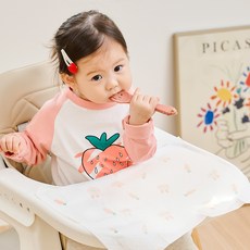 AttiRabbit 幼兒用攜帶式防水副食品餐桌桌墊 20入, 白色的, 3個