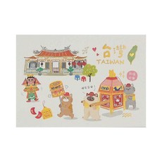 Sunny 三瑩文具 趣台灣燙金明信片, 貓咪遶境, 1張
