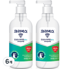 크리넥스 안심손소독제겔플러스 프레쉬알로에향, 480ml, 6개