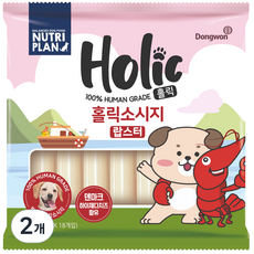 뉴트리플랜 동원 홀릭 소시지 랍스터 강아지 간식 18p, 혼합맛(어육 / 랍스터 / 치즈), 540g, 2개