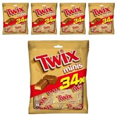 Twix 特趣 迷你焦糖夾心巧克力樂享包, 酥脆餅乾 濃郁焦糖 香濃牛奶巧克力, 340g, 5袋