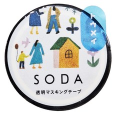 KING JIM HITOTOKI SODA 透明PET卷狀膠帶 15mm寬 4M長, 生活, 1捲