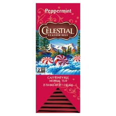 CELESTIAL SEASONINGS 詩尚草本 薄荷茶, 25茶包, 無咖啡因, 1.68g, 25包, 1盒