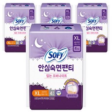 쏘피 안심숙면팬티 입는 생리대, 특대형, 4개입, 4개
