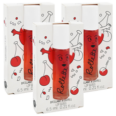 nailmatic KIDS 兒童專用天然杏仁油透亮唇彩 滾珠設計, 櫻桃, 3支