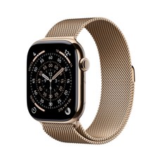 Apple 2025 애플워치 시리즈 11, 골드, 46mm, GPS+Cellular, 티타늄,골드/골드 밀레니즈 루프, S/M