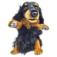 HANSA TOY 臘腸犬手偶，毛絨填充玩具，手工製作, 29cm, 5歲以上, 1個