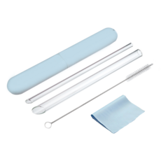 Caldo 卡朵生活 FS1 高品質環保耐熱玻璃吸管五件組 Set, 無毒環保健康, 耐酸鹼抗腐蝕, 1組