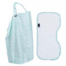 BEBE AU LAIT 禮盒組 哺乳巾90 x 65cm + 拍嗝巾16.5 x 43.5cm 3條, 100%棉, 適合哺乳, ..., 哺乳巾90 x 65cm 拍嗝巾16.5 x 43.5cm, Acapulco 印花波斯綠