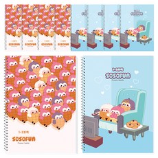 DADA 花生家族1-2無題17行薄小學線圈筆記本, 隨機出貨, 10個
