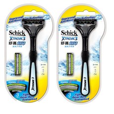 Schick 舒適牌 超鋒3刮鬍刀, 彈性3刀片 蘆薈及維他命E潤滑條 舒緩刮鬍刺激, 2組