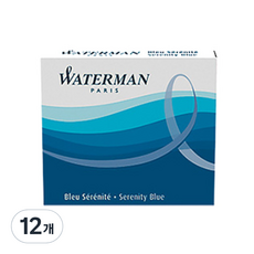 WATERMAN 威迪文 標準鋼筆墨水替換芯, 藍色, 12個