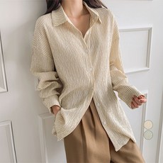 afinar 女用條紋寬鬆襯衫