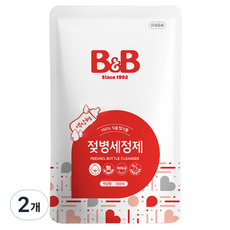 B&B 奶瓶清潔液補充包, 500ml, 2包