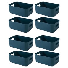 小麥購物 簡約收納籃 c258 4個, 顏色隨機(藍色/綠色), 2組