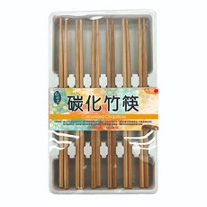 松村窯碳化竹筷6雙組-盒裝,天然竹筷,不易發霉,六雙入, 1入, 竹