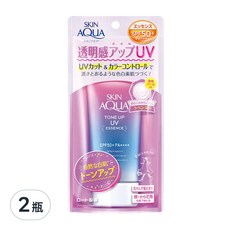 SKIN AQUA 水潤肌 柔光透亮防曬飾底凝露 SPF50+ PA++++, 臉部身體適用, 薰衣草紫色調, 80g, 2瓶
