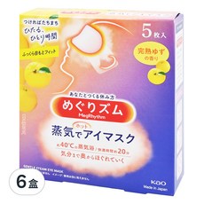 Kao 花王 MegRhythm 美舒律 蒸氣眼罩, 完熟柚子香, 5枚入, 5片, 6盒