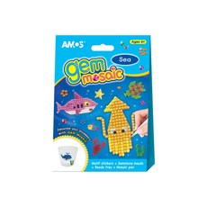 AMOS 阿摩司 創意貼鑽DIY Set, 海洋主題, 寶石珠子, 主題貼紙, 6歲+, F款海洋, 1盒