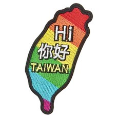 Hi 你好 刺繡貼紙 彩虹台灣, 1張