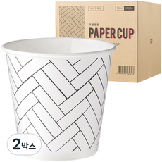 더좋은컵 헤링본 패턴 일회용 종이컵 184ml, 1000개입, 2개 1000개입, 2박스